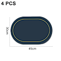 Miniatyrbild 2 av 5: Faux läder placemats set om 4 - Dubbelsidig färg oval