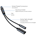 Pikkukuva 3 / 5: USB-C-3,5 mm:n kuulokeliitäntä- ja laturiadapteri, 2-in-1 USB