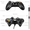 Miniatyrbild 2 av 5: Kontroller för Xbox 360, Gamepad Joystick med trådbunden USB-kontroller för Microsoft Xbox 360 PC Windows 7/8/10/XP