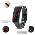 Miniatyrbillede 3 af 5: LED-ur, sports, silikone rem, digitalt 12-timers ur, elektronisk display, armbåndsur
