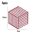Miniatyrbilde 2 av 5: 4 stk gryteunderlag - Multi-Use Intricately Carved Insulated