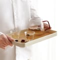 Miniatyrbilde 4 av 5: Trettbrett i tre med japansk enkel brett til hjemmet, hotell og vannglass