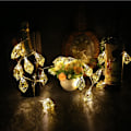 Miniatyrbilde 7 av 8: Party Xmas Hollow Metal Gold Leaf String Light 20 LED Strip Lamp