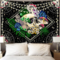 Miniatyrbild 2 av 5: Gotisk Väggbonad för Mystisk Häxig Boho-inredning, Vattentät Dekor Skelettmal Svampar, 180 x 230 cm Eco-Protect Polyestertyg Tapestry