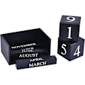 Miniatyrbild 4 av 7: Trä skrivbord block kalender - evig block månad datum display