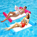 Miniatyrbild 2 av 7: Pool Floats för vuxna, vattenpoolhängmattor, poolflottörhängmatta, multifunktionell uppblåsbar hängmatta, för pool, sjö, utomhus, strand (blå, rosa)
