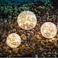 Miniatyrbillede 1 af 7: Have Solarlys i haven, revnet glas kugle vandtæt varm hvid LE