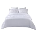 Miniatyrbild 2 av 5: 3-delat Set Modern Stil Rynkad Polyester Sängkläder Kuddfodral Täcke (Vit Queen)