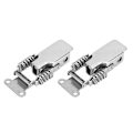 Miniatyrbillede 2 af 2: 2 stk. Forårslåsegreb Lås Jern Nikkelbelagt/Rustfrit Stål 201 Hasp Spænde Fastgørelsesbeslag Hardware Tilbehør 2 stk. Jern Nikkelbelagt