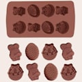 Miniatyrbillede 3 af 7: 2 stk. påske silikone chokoladeforme æg kanin kurv form