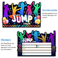 Miniatyrbilde 4 av 8: Hoppfest-invitasjonskort, 12 fargerike bursdagsinvitasjonskort for barn med 12 konvolutter Hopp Trampoline Premium Postkort for jenter gutter