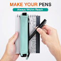 Miniatyrbillede 3 af 5: PU Læder Pen Blyant Pung Holder Stationery Lynlås Taske-blå