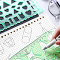 Miniatyrbilde 7 av 8: Sirkelmaler Måling Geometri Linjal Plast Geometrisk
