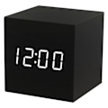 Miniatyrbild 1 av 5: Digital väckarklocka med elektronisk LED-tidsvisning i trä