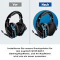 Miniatyrbild 5 av 5: 1 par utbytesöronkuddar kompatibla med Logitech G933 Logitech G633 Gaming Headset (svart)