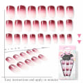 Miniatyrbilde 5 av 7: Blanke falske negler Chic Gradient Medium Full Cover Akryl