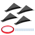 Miniatyrbillede 2 af 5: 4 stk. Bagagerums Spoiler Kit Splitter med Skruer Diffusor Biltilbehør Universal Kulfiber Stil