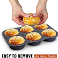 Miniatyrbillede 4 af 9: Hamburgerbolleforme - Silikonebrødform med huller, 4 tommer form perforeret non-stick bakkeværktøj sprød rund form til bagning