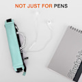 Miniatyrbillede 4 af 5: PU Læder Pen Blyant Pung Holder Stationery Lynlås Taske-blå