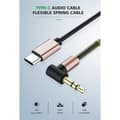 Miniatyrbild 4 av 6: 1m Stretchable 3.5mm AUX USB-C Audio Cable Headphone Cable Type-C Black
