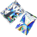 Miniatyrbild 4 av 8: Återanvändbara aluminiumpåsar, återförslutningsbara lukttäta påsar med regnbågsfärgad design, lämpliga för vattentät förvaring, transparent framsida för enkelhet