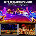 Miniatyrbild 6 av 6: Repljus, 33ft 100 Led RGB Färgförändrande Utomhus Vattentät