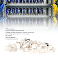 Miniatyrbilde 6 av 8: 100 stk RJ45 CAT6e Pass Through-kontakter Ren kobber Skjermet Plug and Play 8P8C Ethernet-kabel Krympeender Sølvbelagt