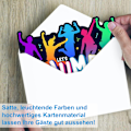 Miniatyrbilde 6 av 8: Hoppfest-invitasjonskort, 12 fargerike bursdagsinvitasjonskort for barn med 12 konvolutter Hopp Trampoline Premium Postkort for jenter gutter