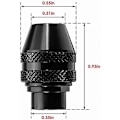 Miniatyrbillede 2 af 5: 0,3-3,2 mm nøglefri borepatronadapter, tre-kæbet borepatron, sekskant-skaftkonverter, mini-borepatron, roterende værktøj til udskiftning af tilbehør