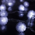 Miniatyrbild 4 av 7: 16,5 ft Solenergi 30 LED Furry Snowball String Lights Dandelio White