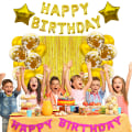 Pikkukuva 2 / 5: Syntymäpäiväjuhlan koristeet, lateksipalloja, Happy Birthday -palloja