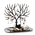 Miniatyrbillede 4 af 7: Halskædeholder, armbåndsstativ / smykkearrangør / smykketræ, dekorative hjortegevirer, trædesign (2 stk., sort + hvid)