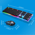 Miniatyrbilde 6 av 6: Mekanisk Gaming Tastatur og Mus Sett, Rainbow LED, USB Wired Desktop Combo (Svart)