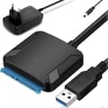 SATA till USB 3.0-adapter för 2,5\"/3,5\" SSD-enheter och hårddiskar, UASP-stöd, 12V 2A strömförsörjning ingår, kompatibel med Windows/Mac/Linux