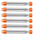 6-pack Stainless Steel Collapsible Fireplace Bellows, Foldable Outdoor Blowpipe for Fire