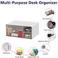Miniatyrbild 6 av 6: 3-Tier Stackable Desk Organizer, White Plastic Storage Drawers with Multiple Compartments for Office Supplies, Makeup, and Bathroom Organization White