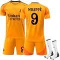 Gos- 2425 Real Madrid Bortedrakt Fotballdrakt Oransje 9 MBAPPE #24