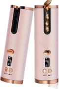 Wireless Curling Iron - Portable Curling Iron with LED, 6 Temperature Settings for All Hair Lengths Rosa