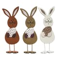 Wooden Rabbit Ornament 3 Pieces Cute Easter Decor for Desk
