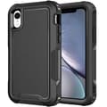 For iPhone XR 3 in 1 PC + TPU Shockproof Phone Case Black