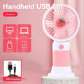 Miniatyrbillede 2 af 5: Mini USB Håndholdt Ventilator Multi-funktionel Skrivebordsventilator med Stativ Elektrisk Ventilator Studerende Udendørs Bærbar Lille Ventilator A Pink