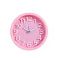Tyst väckarklocka för flickor/pojkar, enkel design Round Pink