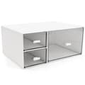 Miniatyrbild 1 av 6: 3-Tier Stackable Desk Organizer, White Plastic Storage Drawers with Multiple Compartments for Office Supplies, Makeup, and Bathroom Organization White