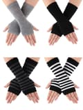 Högkvalitativa 4 par Cashmere Feel Handledslösa Fingerhandskar