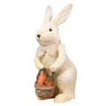 Straw Bowknot Bunny with Carrot Basket Artificial Standing Rabbit for Dol