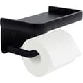 Toiletpapirholder med hylde, sort toiletpapirholder