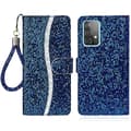 Glittrigt Pulver Fullständigt Skydd Mobiltelefonfodral Ställ Plånboksfodral för Blue Style B Samsung Galaxy A33 5G