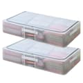 30L Clothes Storage Bags, Foldable & Stackable Under Bed Storage Bins, Wardrobe Organizer for Quilts, Blankets, Bedding, Shirts (2-Pack)