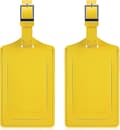 Bagagebrickor för resväskor i konstläder med integritetsskydd, 2-pack väskbrickor, viktiga resetillbehör, energisk gul