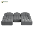 HOMAIRE 3-sits U-format modulsoffa med 2 ottomaner, grå Grå 288 x 165 x 79 cm